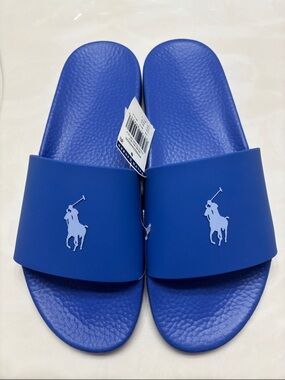 Polo Ralph Lauren Blue Logo Slide Sandals size 13